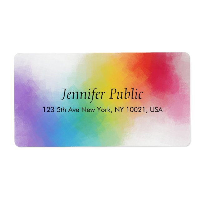 Personalised Modern Rainbow Colours Template (Front)