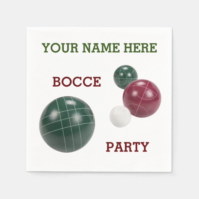 Personalised modern resin bocce balls design napki napkin (Front)