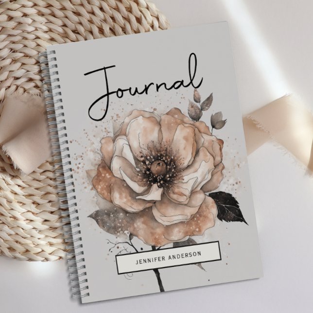 Personalised Modern Rose Gold Floral Journal  (Creator Uploaded)