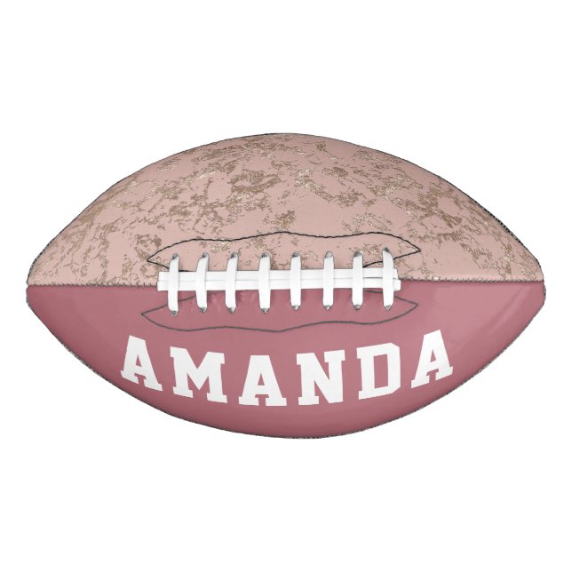 Personalised Modern Rose Gold Girl Football (Front)