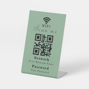 Personalised Modern Sage Green WiFi Sign