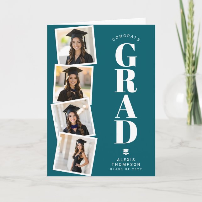 Personalised Modern School College Graduation  Card (Front)