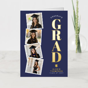 Personalised Modern School College Graduation  Foil Greeting Card
