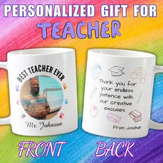Personalised Modern School Teacher Appreciation Coffee Mug