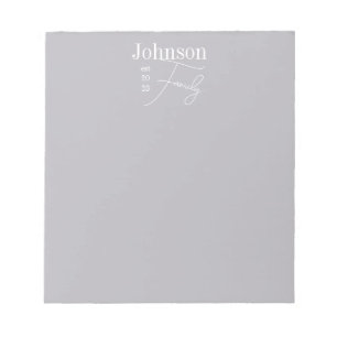 Personalised Modern Script Family Name Notepad