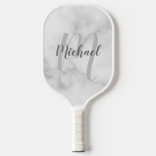 Personalised Modern Script Monogram and Name Pickleball Paddle