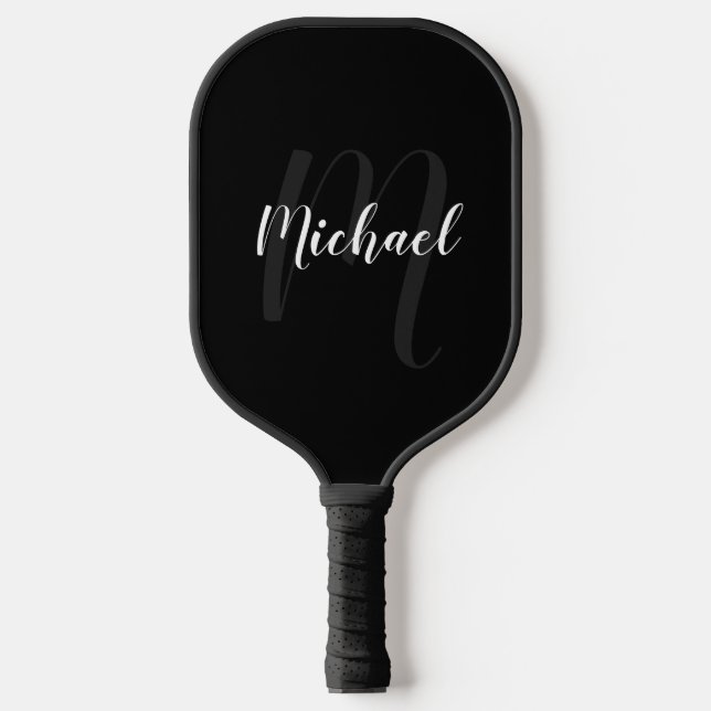 Personalised Modern Script Monogram and Name Pickleball Paddle (Front)