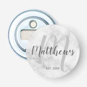 Personalised Modern Script Monogram & Family Name Bottle Opener