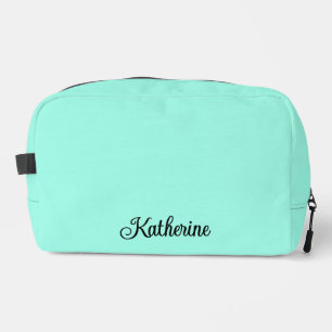 Personalised Modern Script Turquoise Toiletry Bag