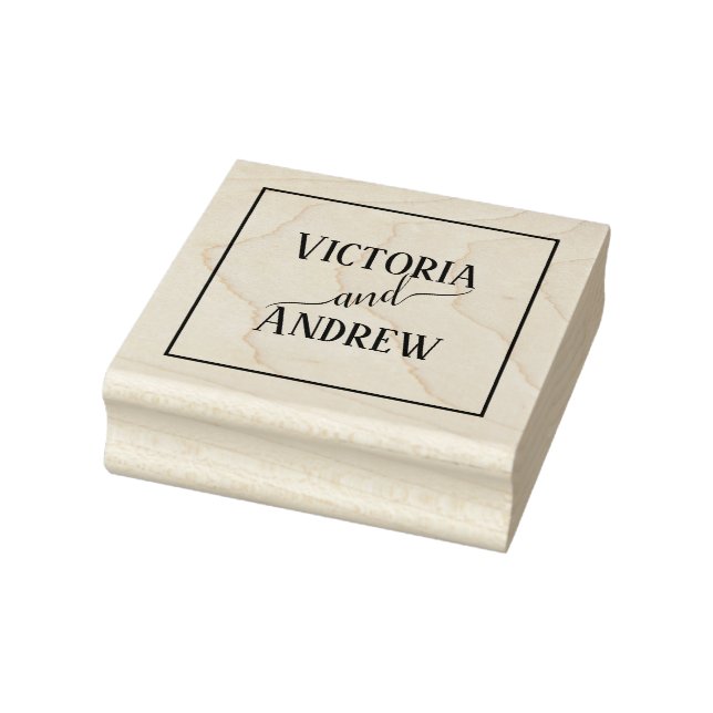 Personalised Modern Script Typography Rubber Stamp (Stamp)