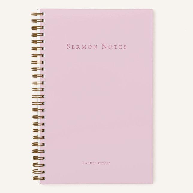 Personalised Modern Sermon Church Notebook (Front)