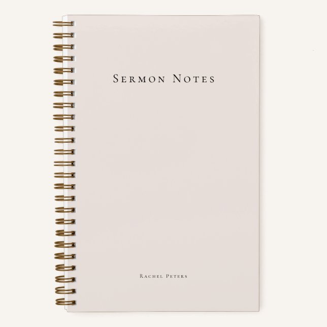 Personalised Modern Sermon Church Notebook (Front)