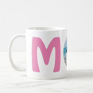 Personalised modern simple elegant pink Mom photo Coffee Mug