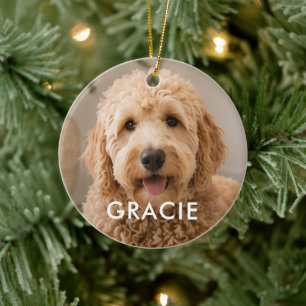 Personalised Modern Simple Pet Photo Ceramic Ornament