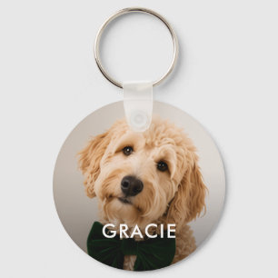 Personalised Modern Simple Pet Photo Key Ring