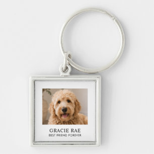 Personalised Modern Simple Pet Photo Key Ring