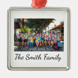 Personalised Modern Simple Reunion Photo Metal Ornament