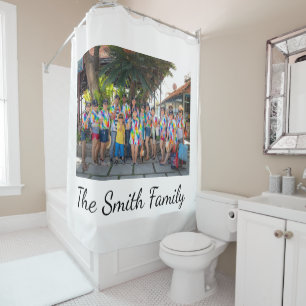 Personalised Modern Simple Reunion Photo   Shower Curtain