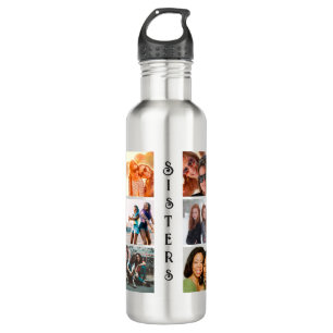 Personalised Modern Sisters 6 Photo Collage 710 Ml Water Bottle
