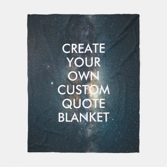 Personalised Modern Space Stars Custom Quote Fleece Blanket (Front)