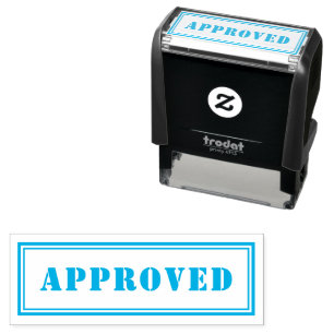 Personalised Modern Stylish Light Blue APPROVED Self-inking Stamp