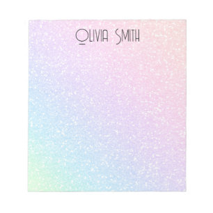 Personalised Modern Sweet Rainbow Glitter Notepad