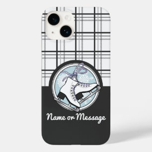 Personalised Modern Tartan Ice Skating Case-Mate iPhone 14 Case