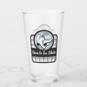 Personalised Modern Tartan Ice Skating Glass