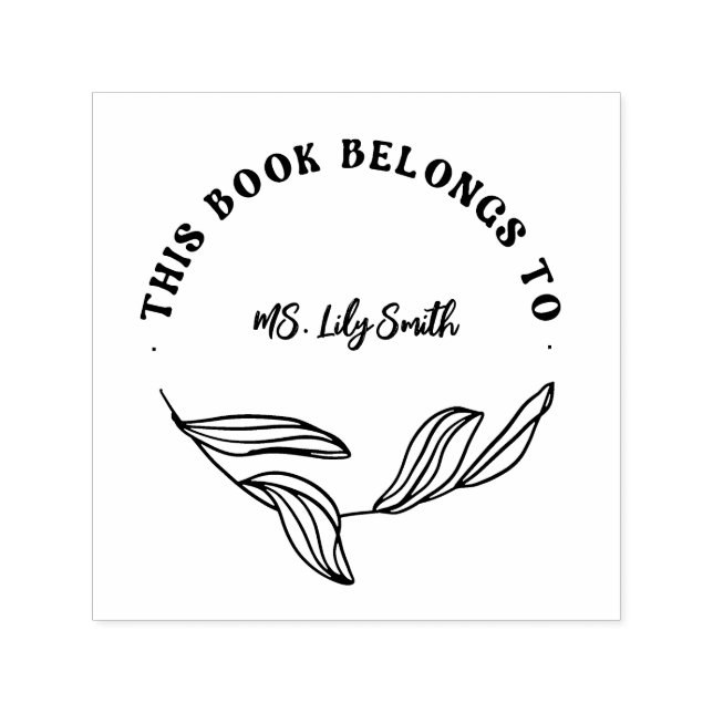 Personalised Modern This Book Belongs To Teacher Self-inking Stamp (Design)