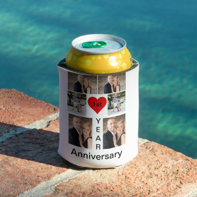 Personalised Modern trendy Anniversary   Can Cooler (In Situ Pool)
