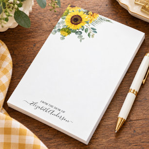 Personalised Modern Watercolor Yellow Sunflower Po Post-it Notes