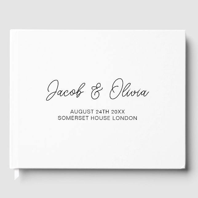 Personalised Modern Wedding Guest Book (Front)