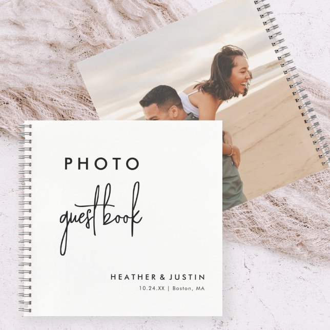 Personalised Modern Wedding Photo Guestbook Notebook (Creator Uploaded)