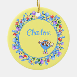 Personalised Molecules Particles Peace Atom  Ceramic Ornament