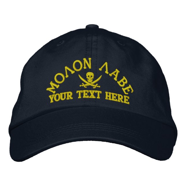 Personalised Molon Labe Embroidered Hat (Front)