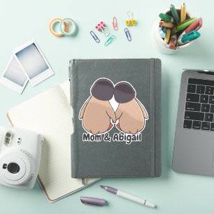 Personalised Mom & Daughter Cute Penguin Sticker