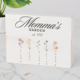 Personalised Mommas Wildflower Garden Wood Sign