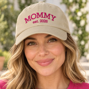 Personalised MOMMY Est. Year Embroidered Hat