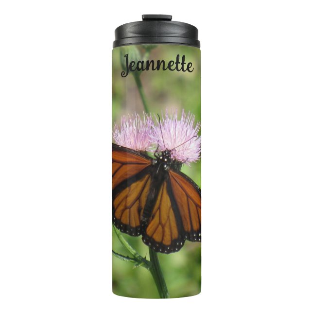 Personalised Monarch Butterfly Thermal Tumbler (Front)