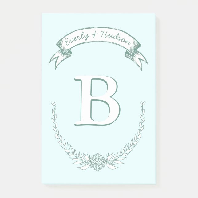 Personalised Mongram Post-it® Notes (Front)