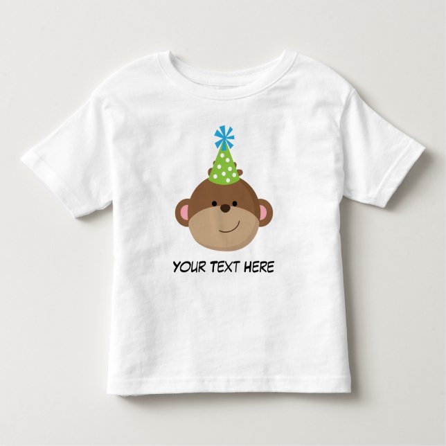 Personalised Monkey Birthday T Shirt For Boys (Front)