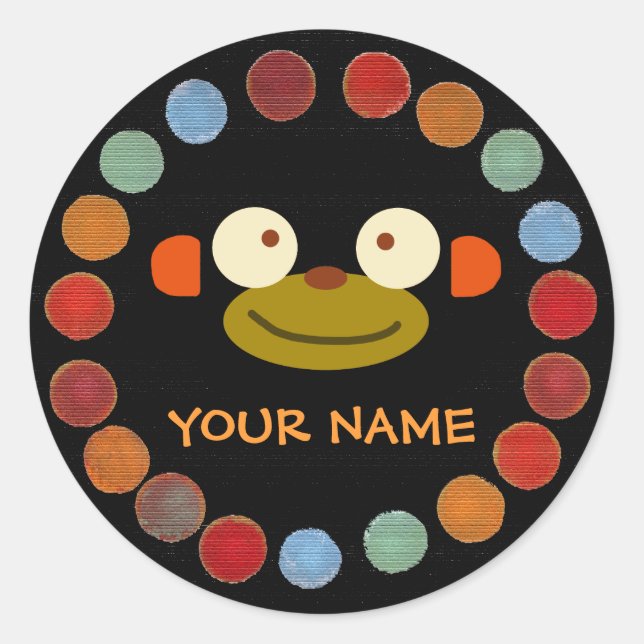 Personalised Monkey Face Sticker (Front)