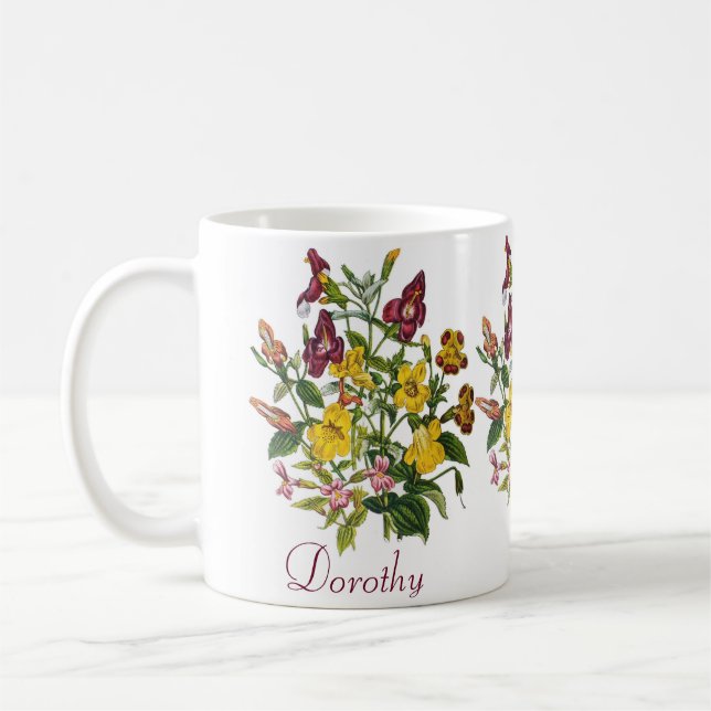 Personalised Monkey-Flowers Coffee Mug (Left)