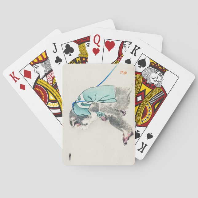 Personalised Monkey Japanese Illustration Playing Cards (Back)