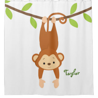 Personalised Monkey, Kid's Shower Curtain
