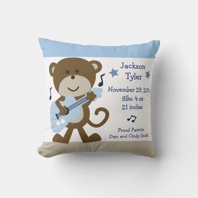Personalised "Monkey Rocker" Pillow (Front)
