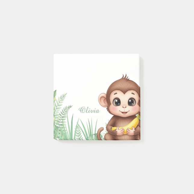 Personalised Monkey Safari Sticky Notes (Front)