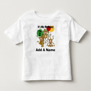 Personalised Monkey Shine 2nd Birthday Tshirt