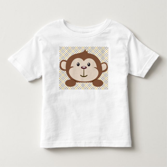 Personalised Monkey Toddler T-Shirt, White T-Shirt (Front)