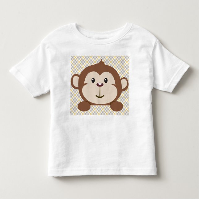 Personalised Monkey Toddler T-Shirt, White Toddler T-Shirt (Front)